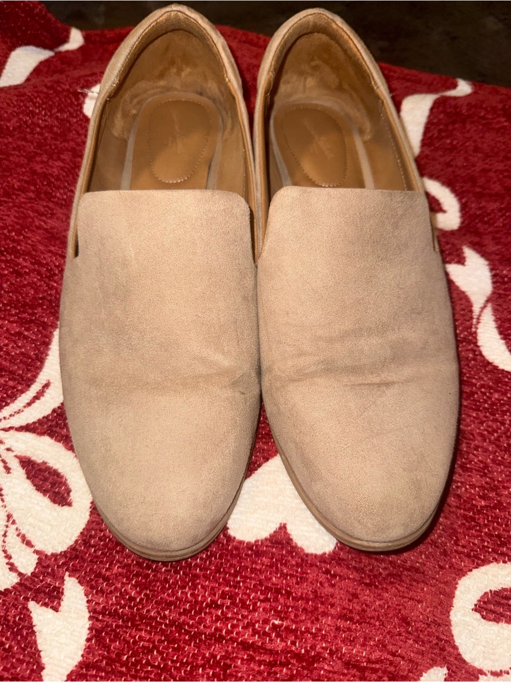 Universal Thread Women’s Slip-On Suede Loafers in Beige